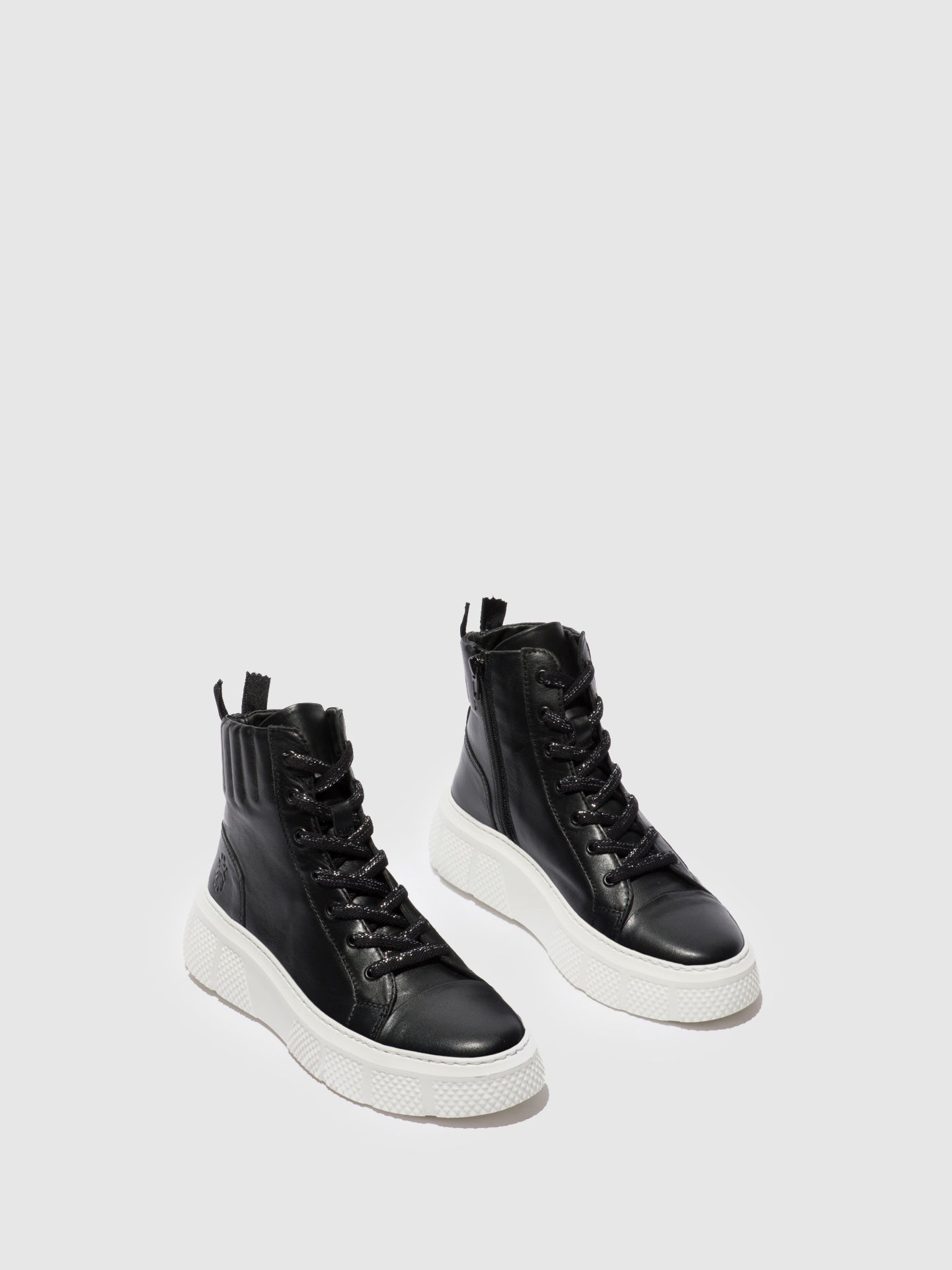 Fly London Lace-up Trainers ERBY484FLY DUBLIN BLACK (WHITE SOLE)